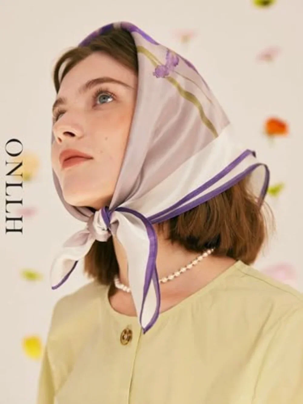 100% Mulberry Silk Square Scarf Women Lightweight Hair Wrap Neckerchief 21